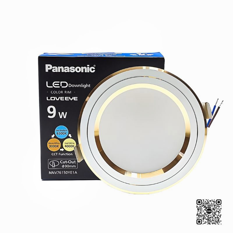 Đèn LED Âm Trần Panasonic Color Rim NNV76150YE1A Viền vàng 9W | 3 Chế Độ Màu